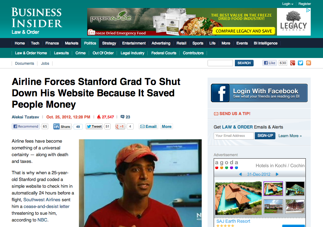 Front Page of Business Insider
